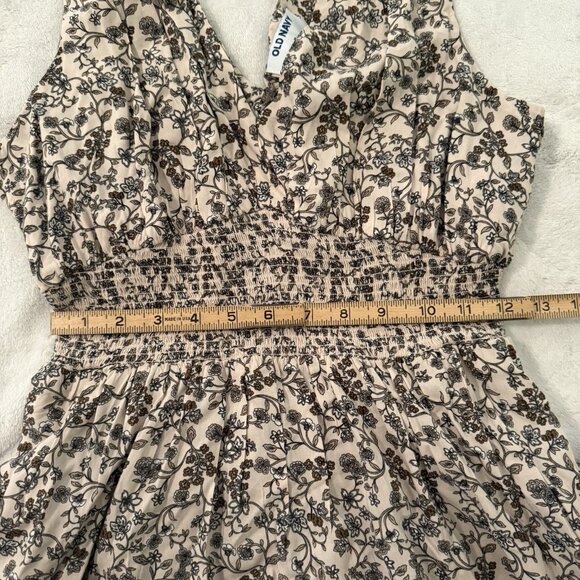 NWT Old Navy Waist-Defined Floral Sleeveless Tie Back Smocked Maxi Dress Medium - Picture 8 of 13